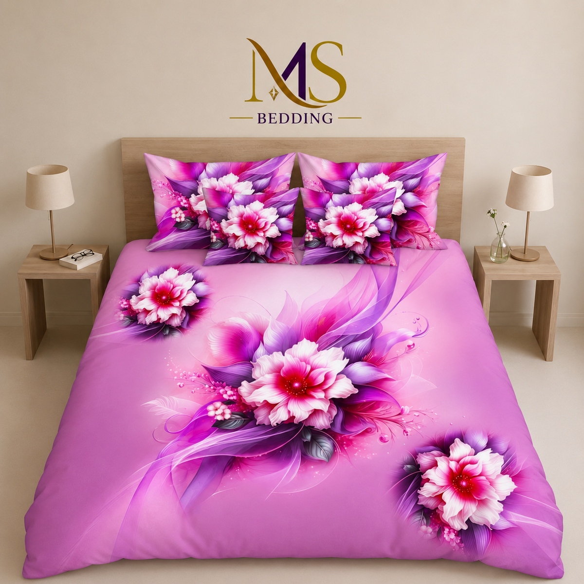 Crystal Flower Printed Bedsheet