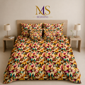 Tropical Floral Printed Bed Sheet Set (6 Pcs)