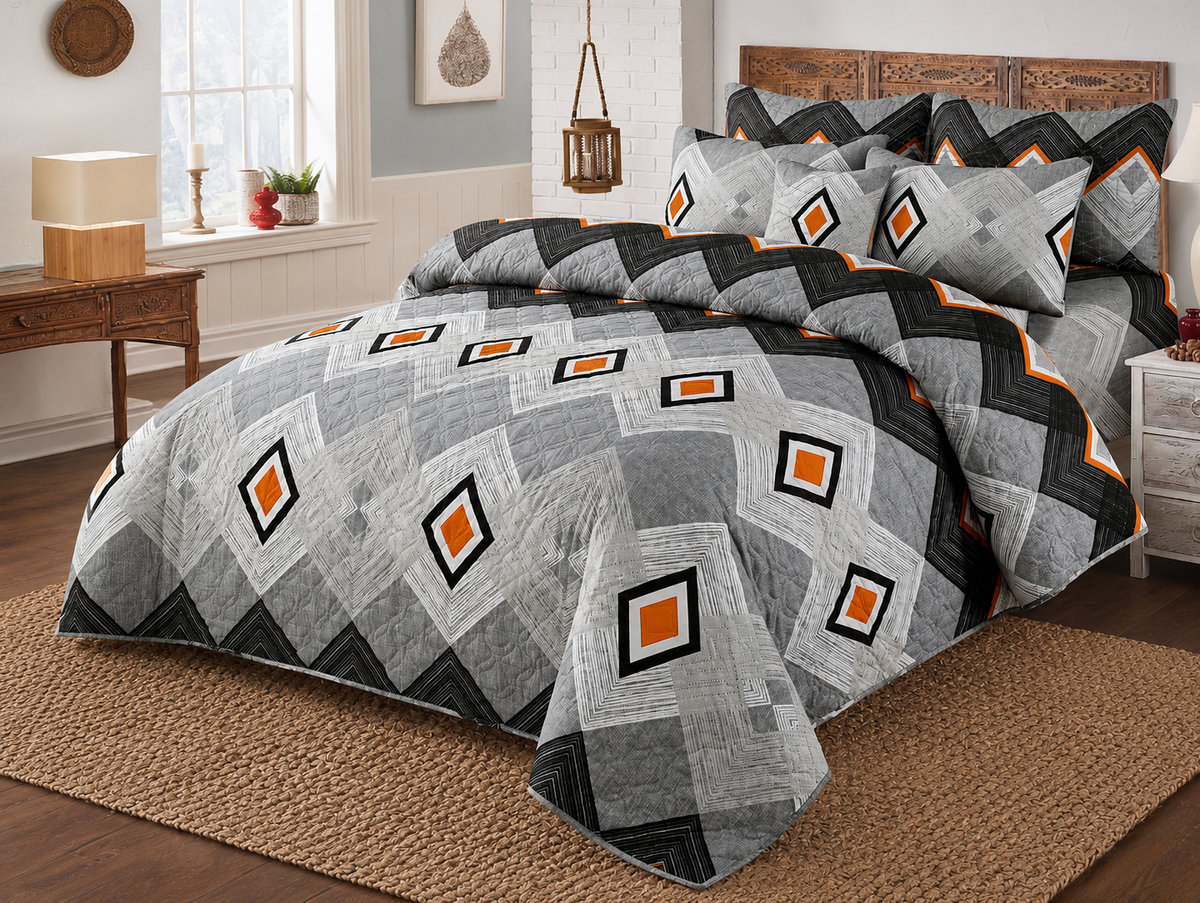 Abstract Coral & Teal  Bed Sheet Set
