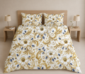 Royal Gold 3D Floral Bedding Set