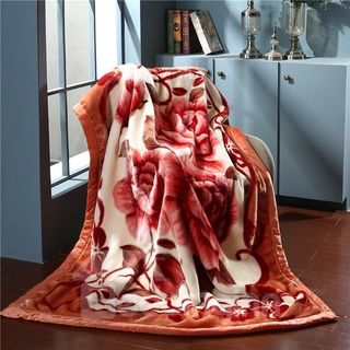 Plum Velvet Floral Blanket
